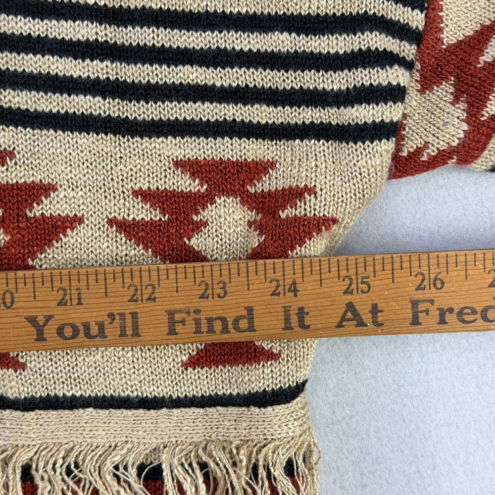 Maurices Southwestern Fringe Cardigan Sweater Womens XL Brown Aztec Open Front - Picture 6 of 8